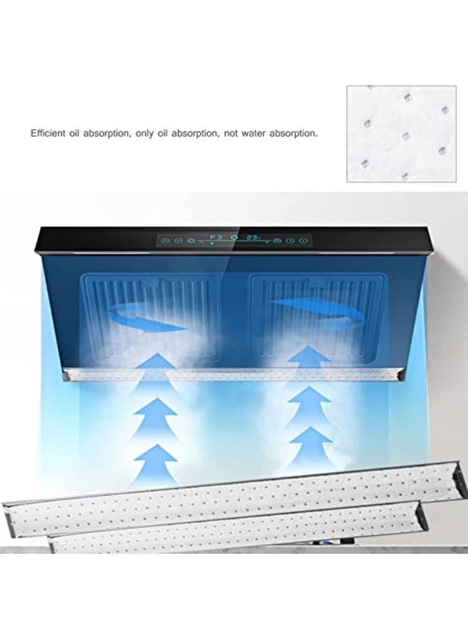 Monda 30-piece pack of oil-absorbing cotton filters for range hoods, disposable grease filter paper, thickened non-woven fabric, with an oil-proof film, customizable to a universal size (90×10cm). - Image 2